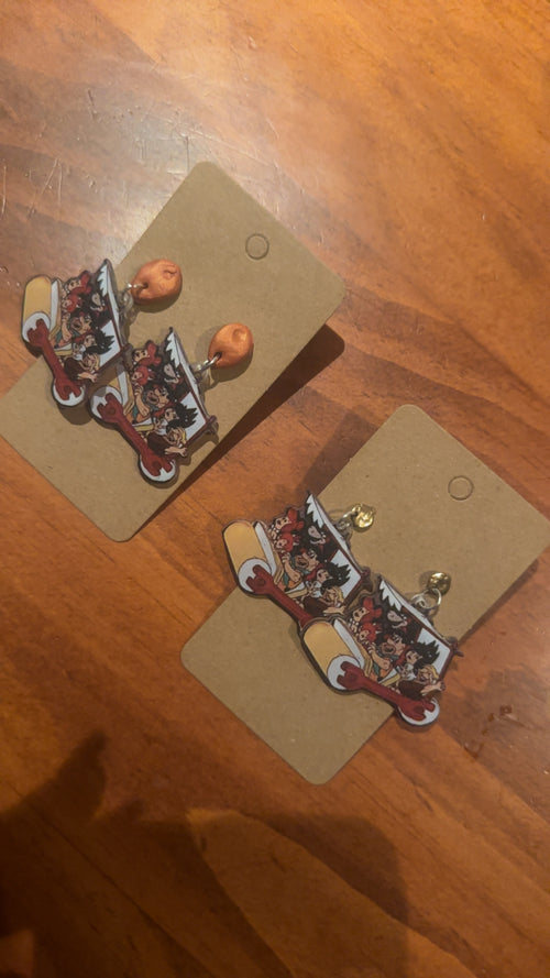 Flind Stone Age Cartoon Car Earrings 🦴✨