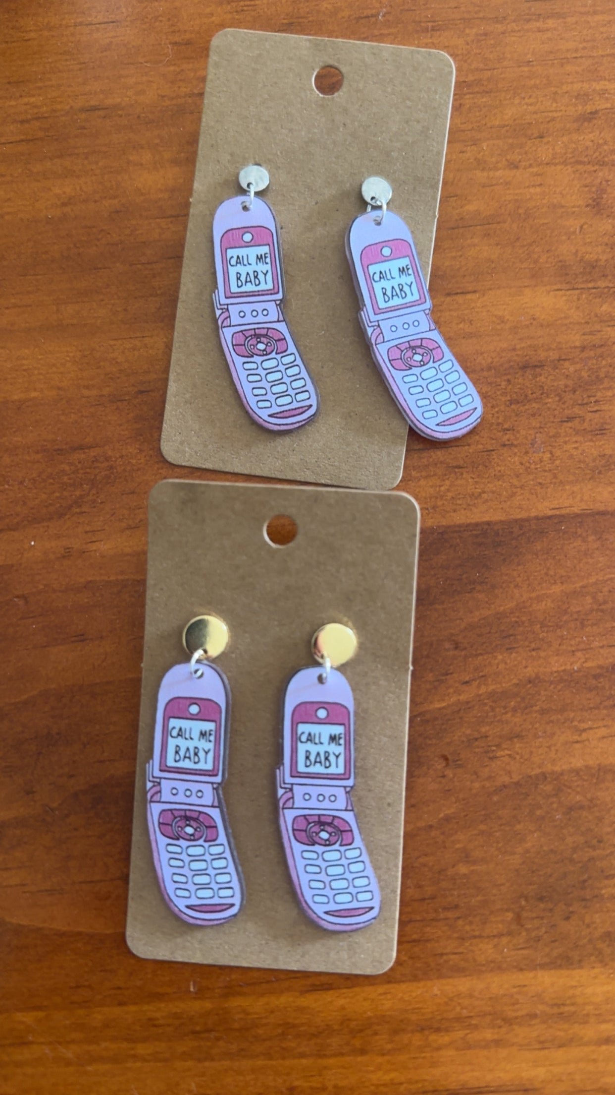 Call Me Baby Retro flip Phone Earrings ☎️