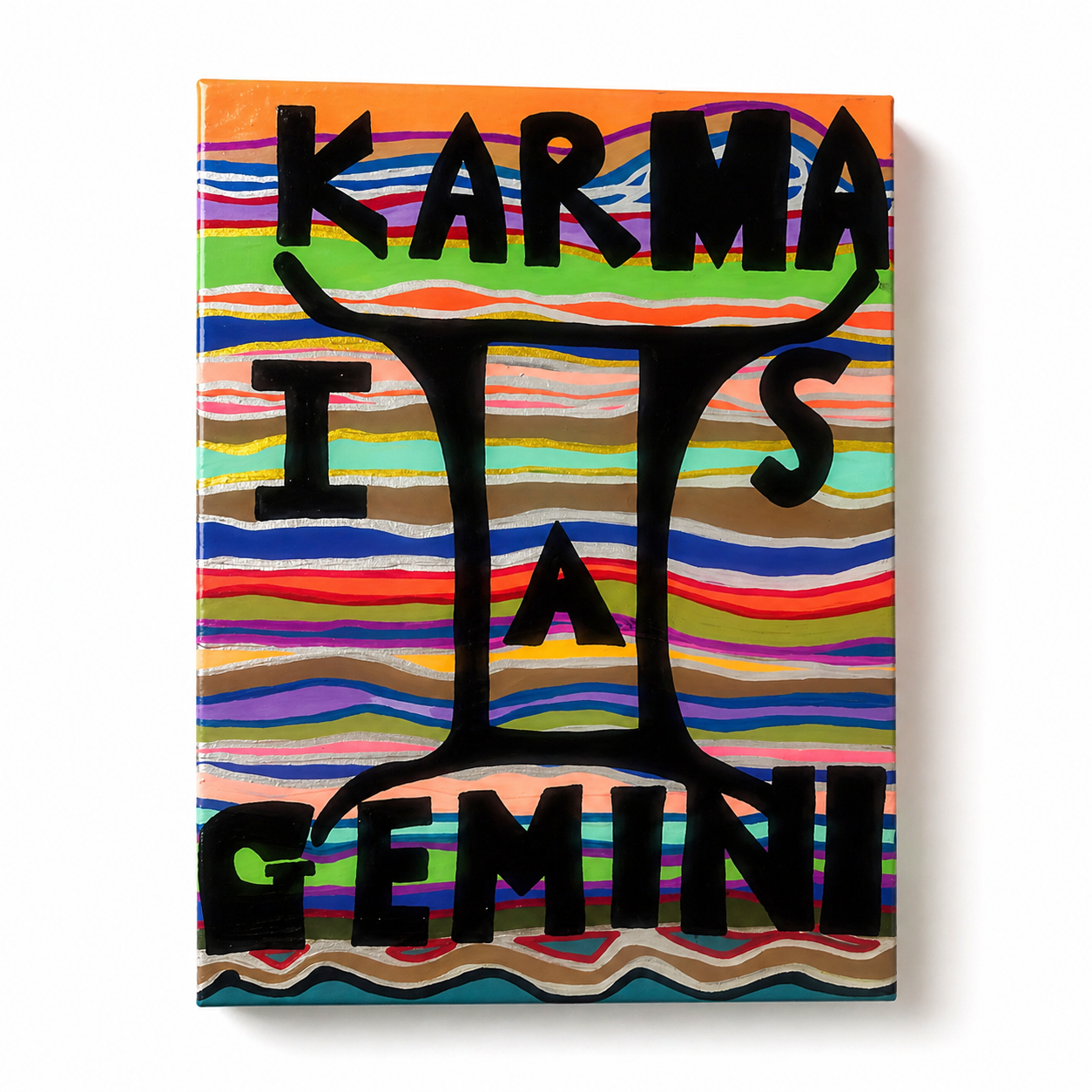 KARMA IS A GEMINI A4 CANVAS PAINTING